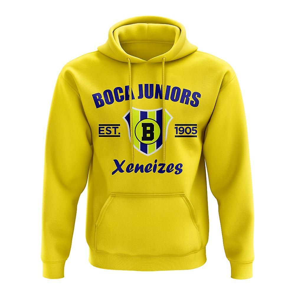 UKSoccerShop Boca Juniors Established Hoody (Yellow) Womens XXL (Size 18 - 40 inch Chest)