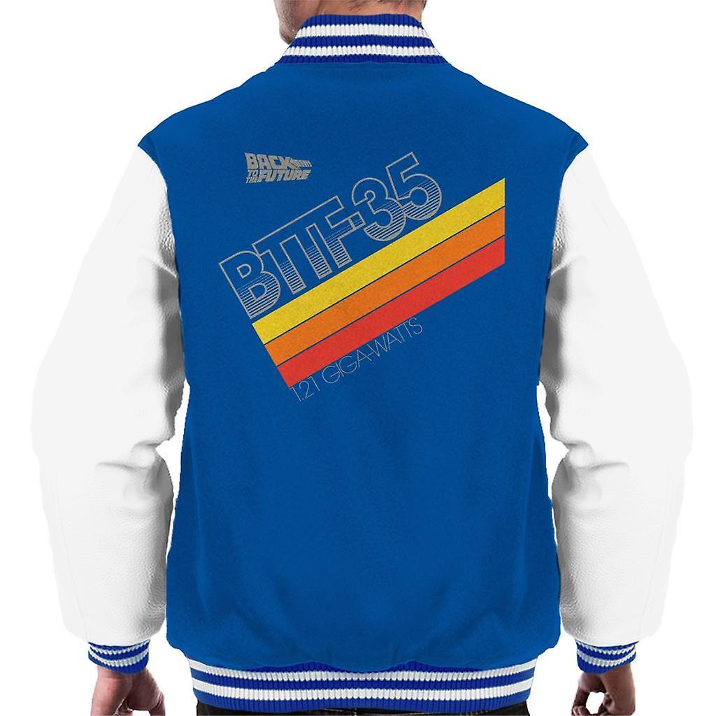 Back to the Future 35th Anniversary 121 Gigawatts Men's Varsity Jacket Royal/White Large