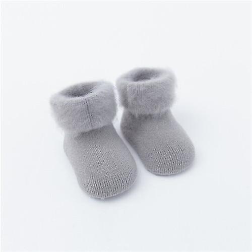 Slowmoose Winter Thick Warm Cotton Socks For Baby / Gray 6M