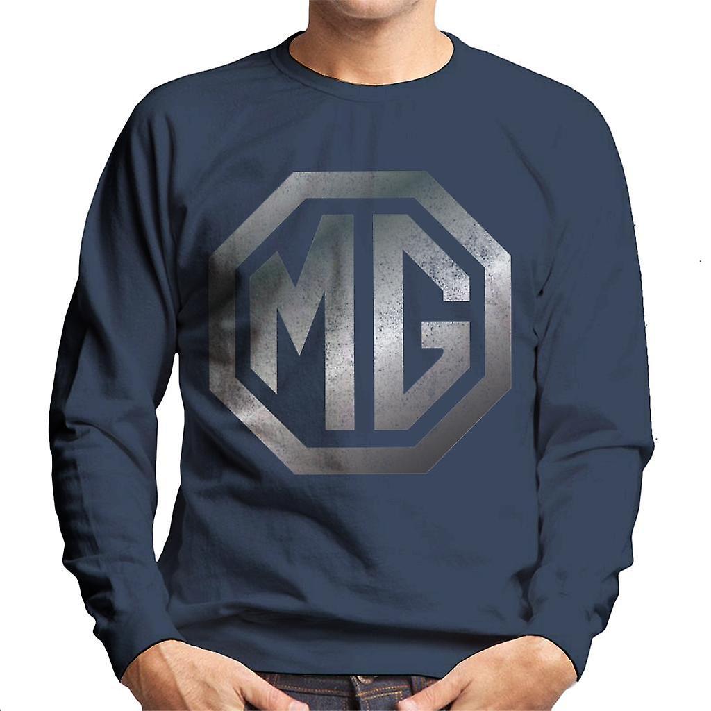 MG Chrome Logo British Motor Heritage Men's Sweatshirt Navy Blue XX-Large