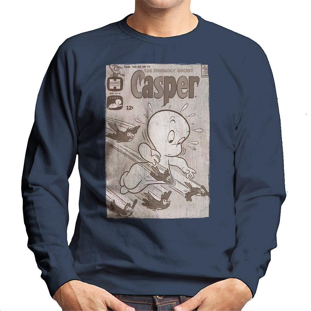 Casper The Friendly Ghost Birds Flying Men's Sweatshirt Navy Blue X-Large