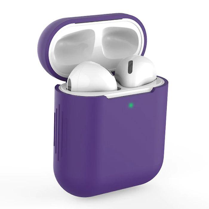 SIFREE Flexible Case for AirPods 1/2 - Silicone Skin AirPod Case Cover Smooth - Purple