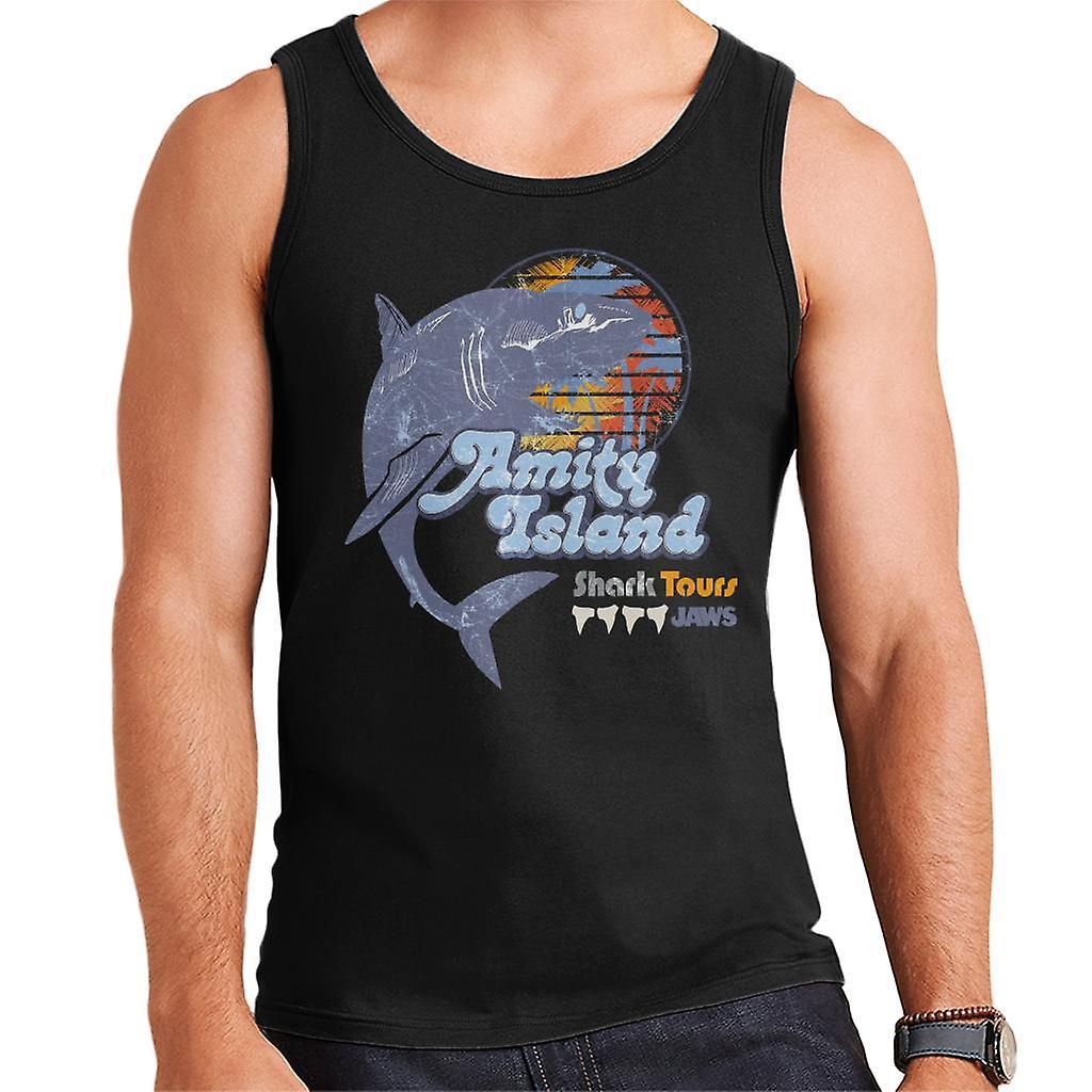 Jaws Amity Island Shark Tours Logo Men's Vest Black Large