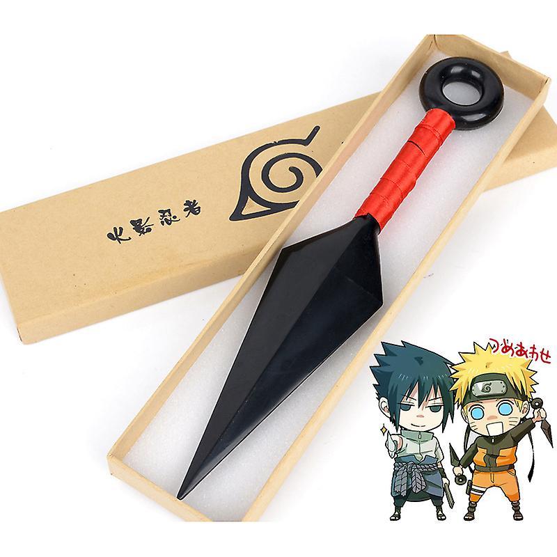 unbrand Anime Naruto Konoha Ninja Kakashi Cosplay Prop Kunai Knives Weapons Red 1 Pcs