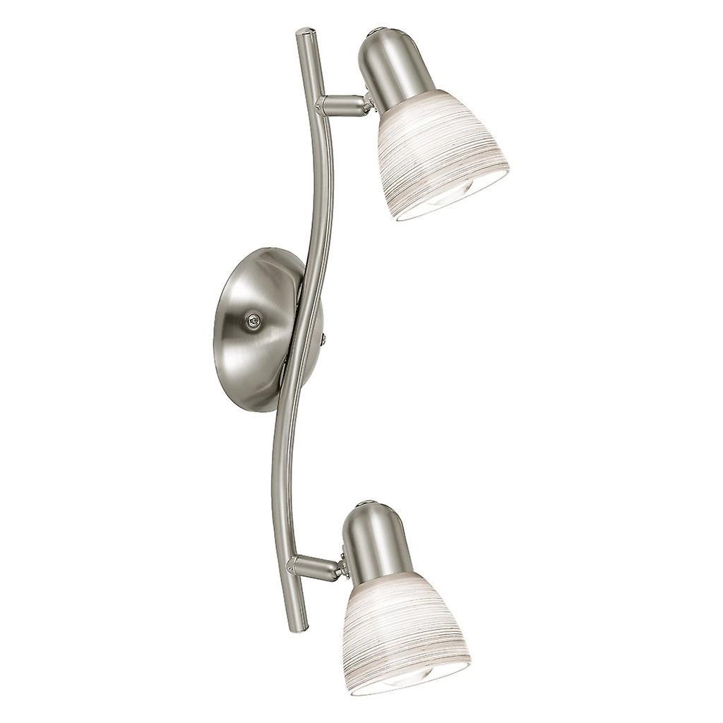 Eglo Lighting Dakar 2 Light Ceiling Spotlight Satin Nickel, E14