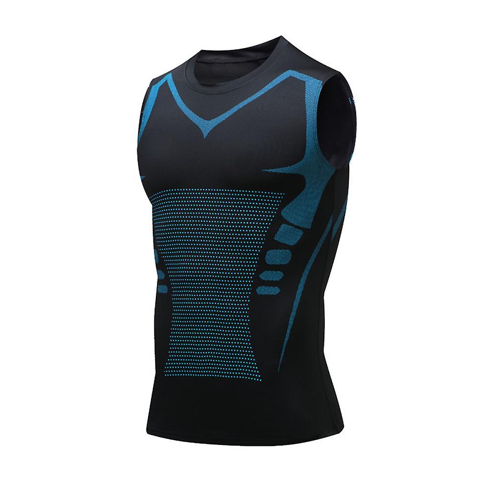 Sevenday Ionic Shaping Vest, Comfortable And Breathable Ice-silk Fabric Tank For Men To Build A Perfect Body Black 2 L