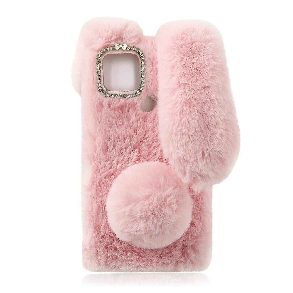 Tinksky Chic Phone Shell Plush Rabbit Shape Phone Protector Compatible for Pixel 4a 5G Pink Google Pixel 4a 5G