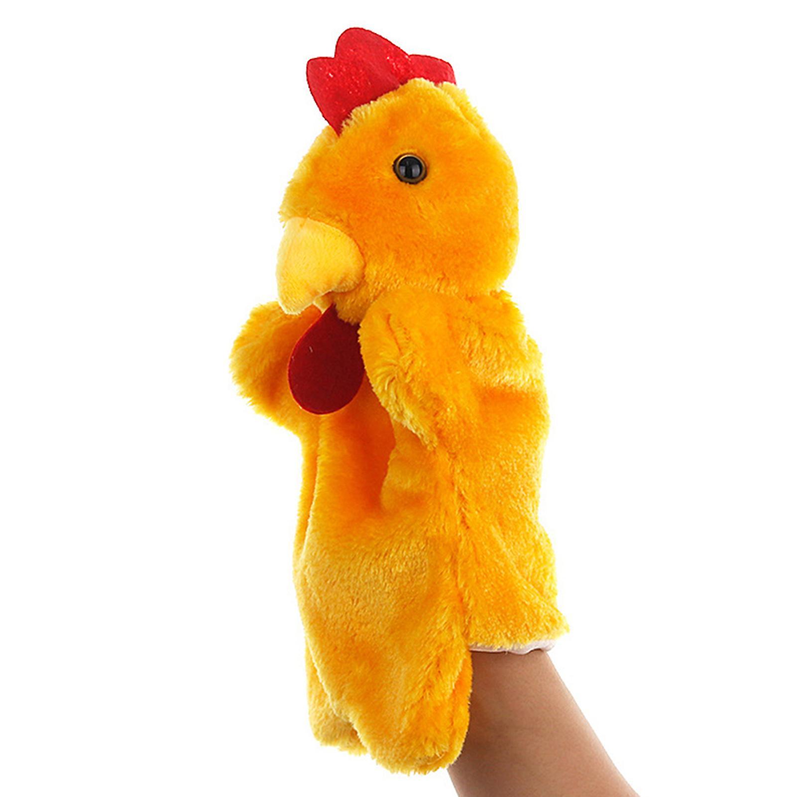 Haloppe 27cm Rooster Hen Animal Plush Doll Hand Glove Puppet Kids Intelligent Toy Gift Rooster*