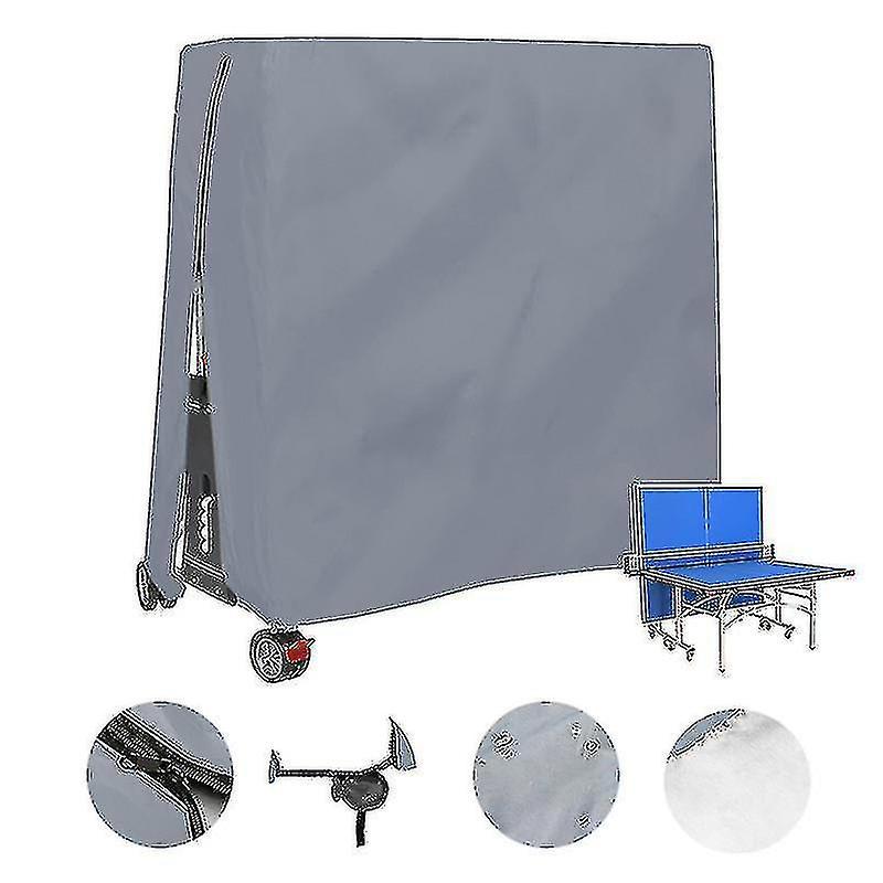 Yiwanb Outdoor Waterproof And Dustproof Table Tennis Table Cover Table Tennis Table Cover 165x70x185cm gray