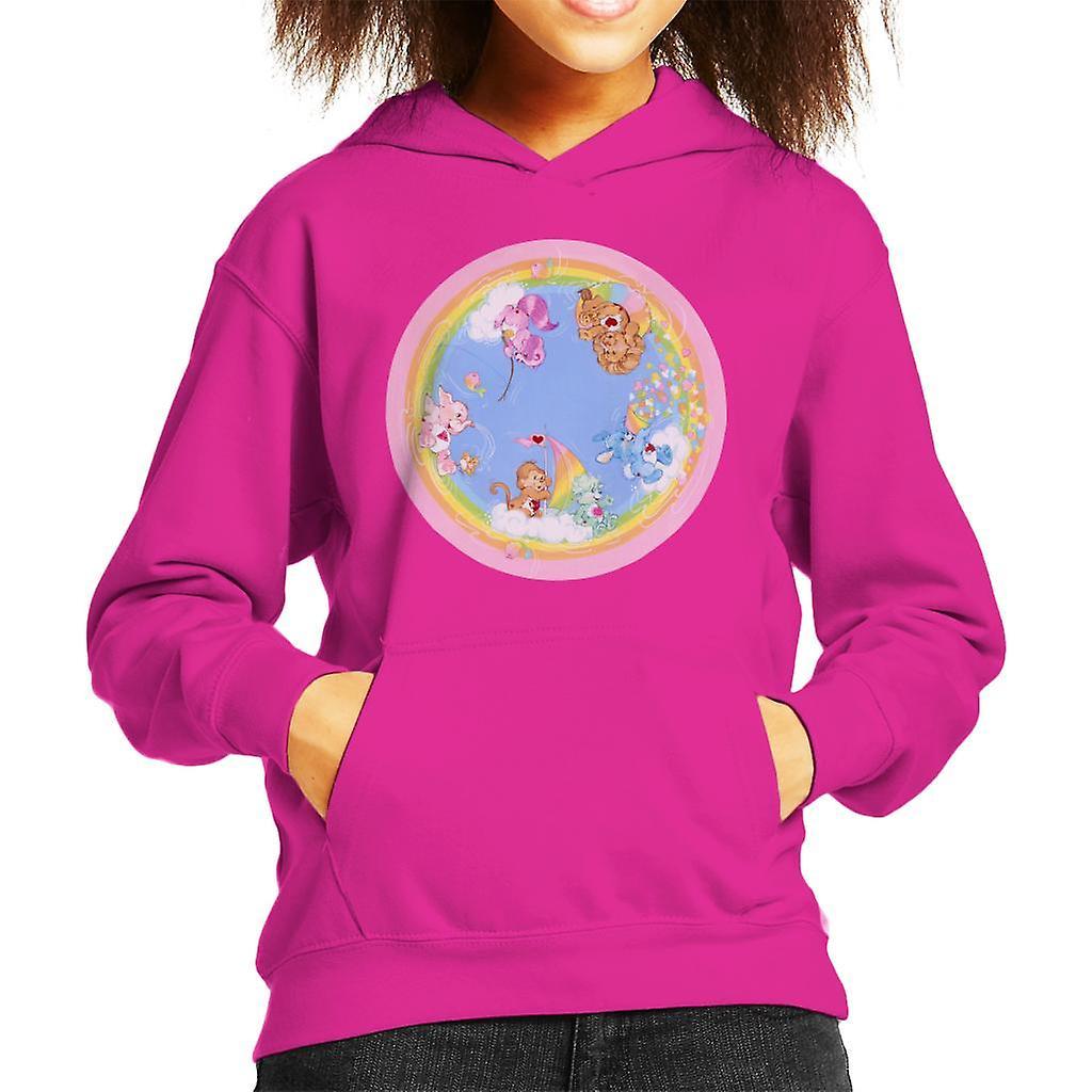 Care Bears Playful Heart Monkey Rainbow Cloud Boat Kid's Hooded Sweatshirt Hot Pink Medium (7-8 yrs)