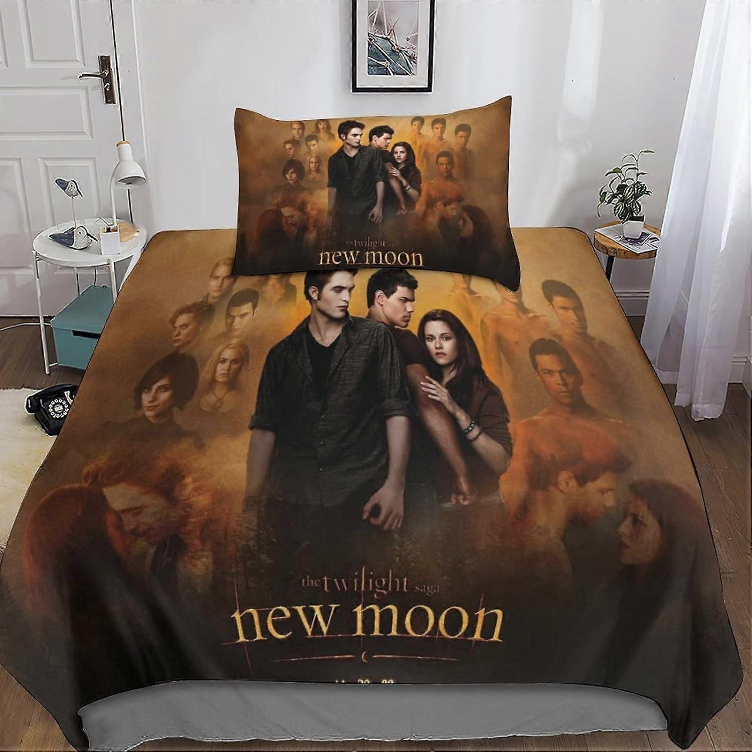 Kerota The Twilight Saga 3D Duvets and Bedding Sets with Pillowcase, Bedding Duvet Cover, 2 Pieces Microfiber Bedding with Zipper Closure Pillowcas...