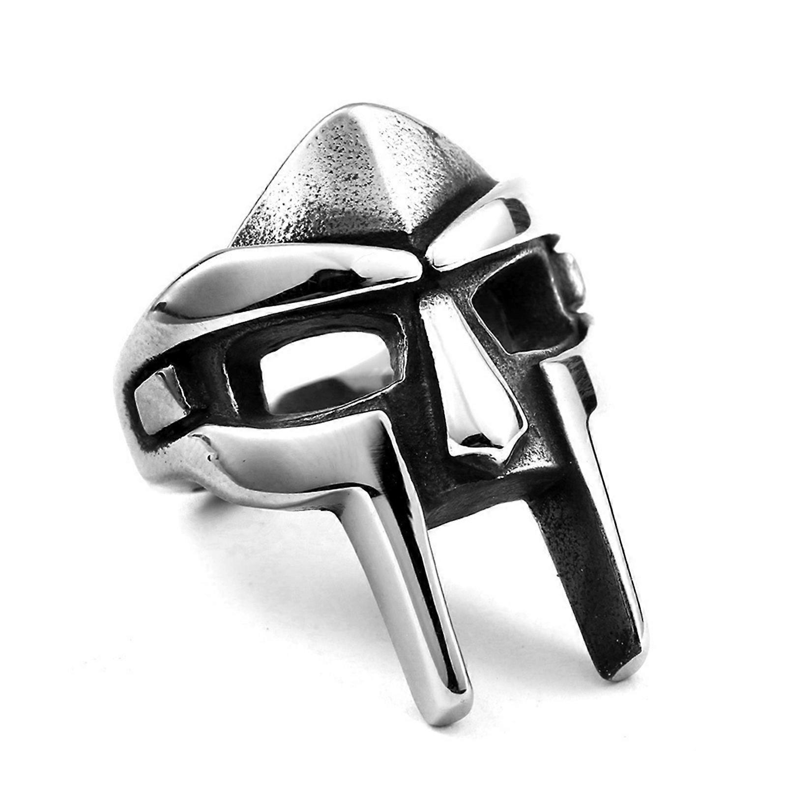 unbrand Doom Mask Gladiator Style Ring Metal Silver Stainless Size 7-14