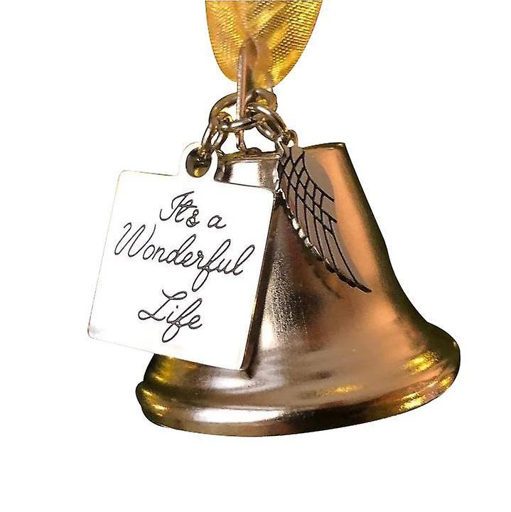 Yesfit It's A Wonderful Life Christmas Stainless Steel Angel Wing Bell, Christmas Pendant Gift