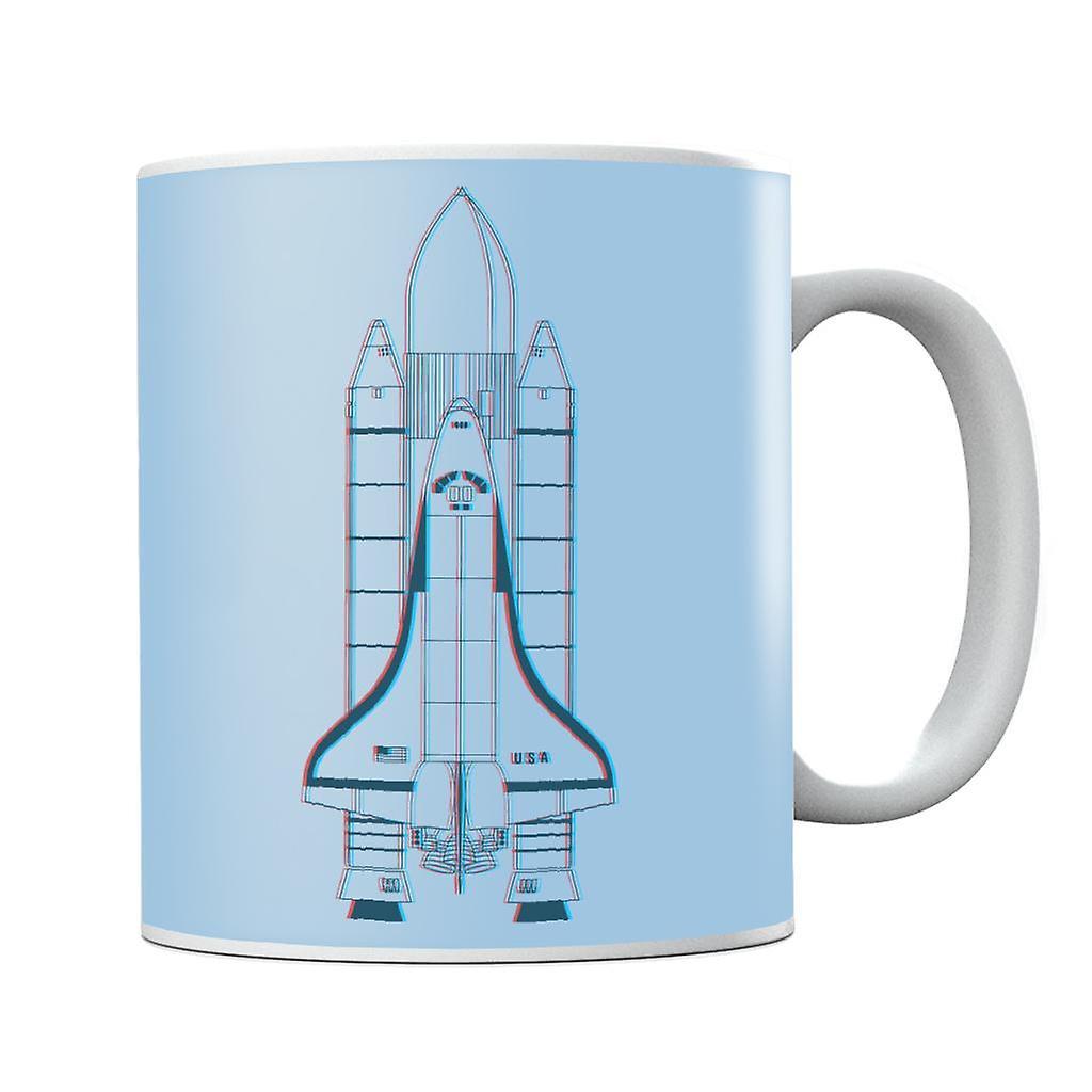 NASA Space Shuttle Enterprise 3D Effect Mug Sky Blue 10oz