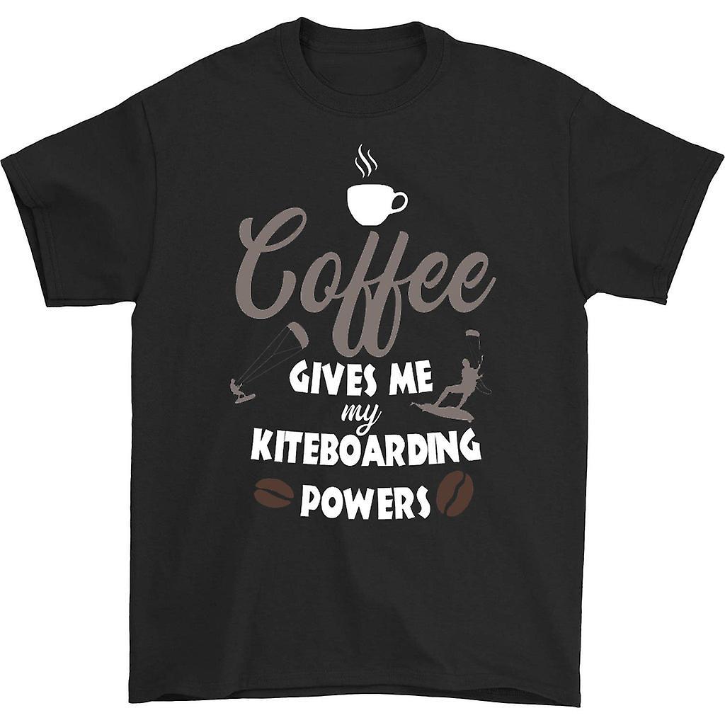 HISHARK Coffee gives me my kiteboarding powers t-shirt black S