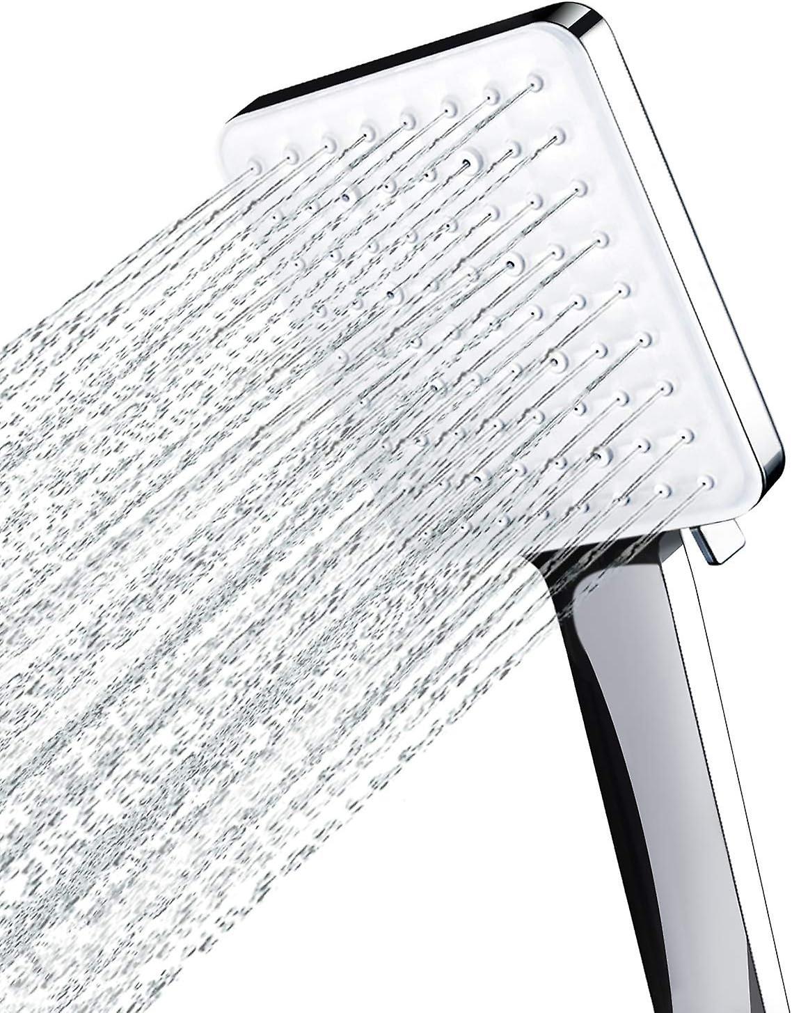 Heyone Shower Head, Large Square With One Hand Control, High Pressure With 6 Shower Modes, Chrome