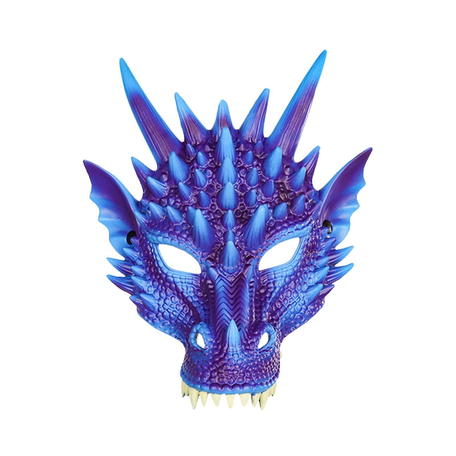 Baodan Mardi Gras Mask Dragon Mask Ball Carnival Party Foam Mask Dark Blue