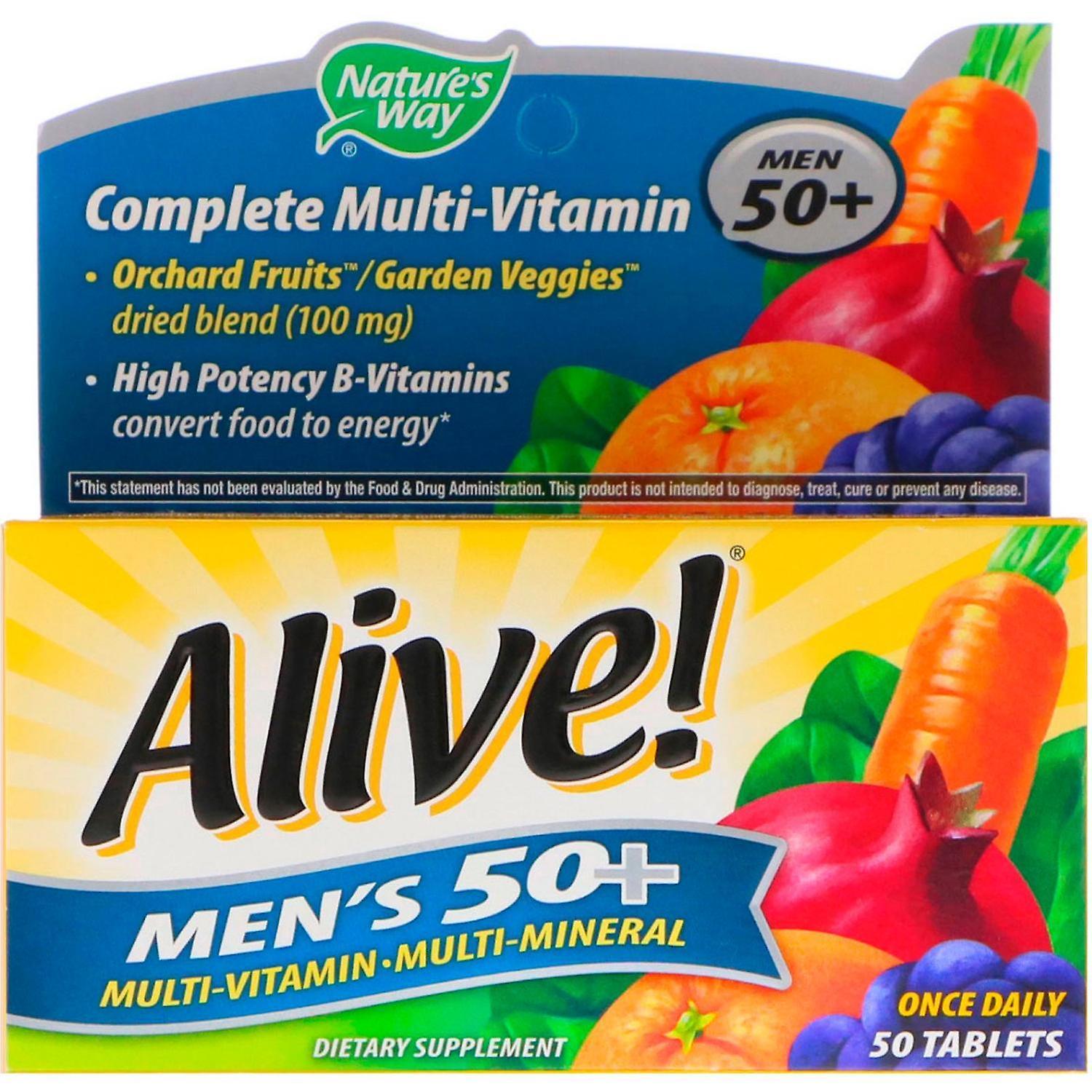 Nature's Way, Alive! Men's 50+ Complete Multi-Vitamin, 50 Tablets