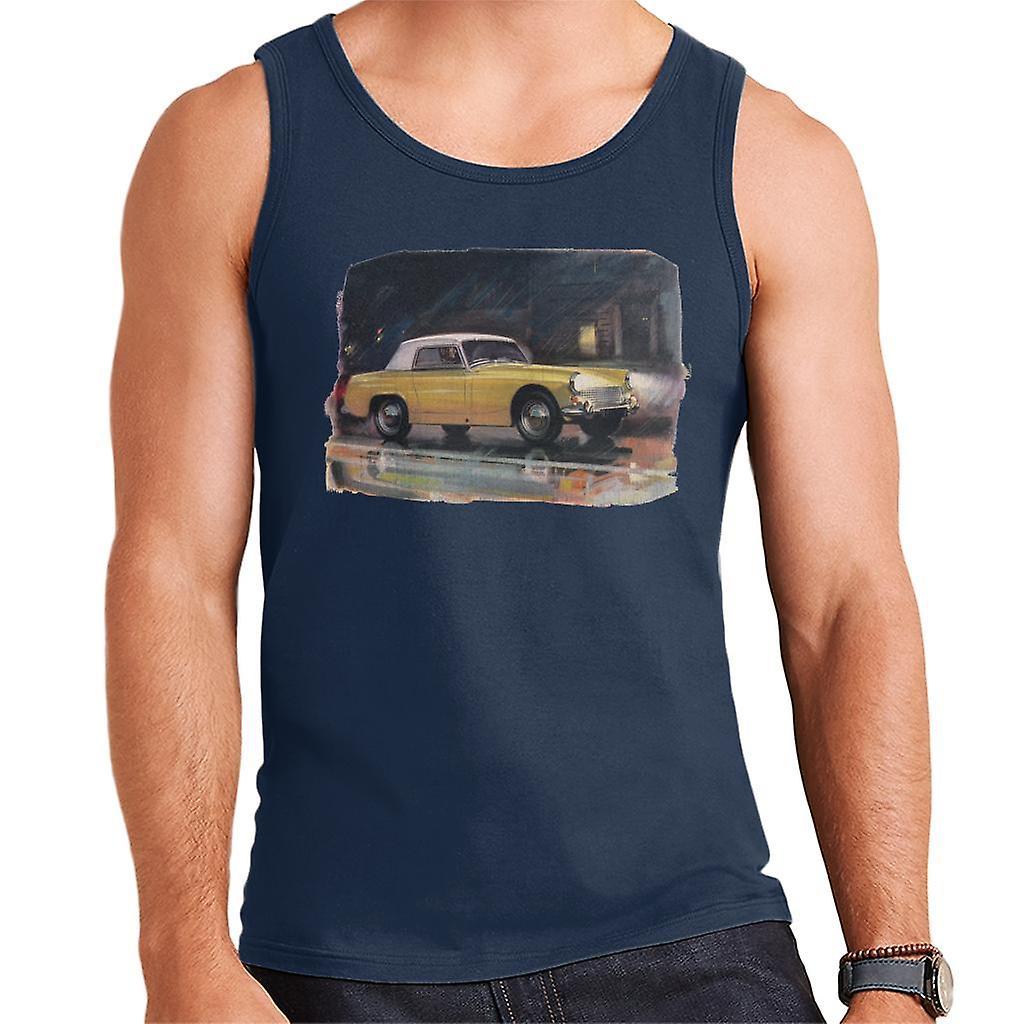 Austin Healey Yellow British Motor Heritage Men's Vest Navy Blue Small