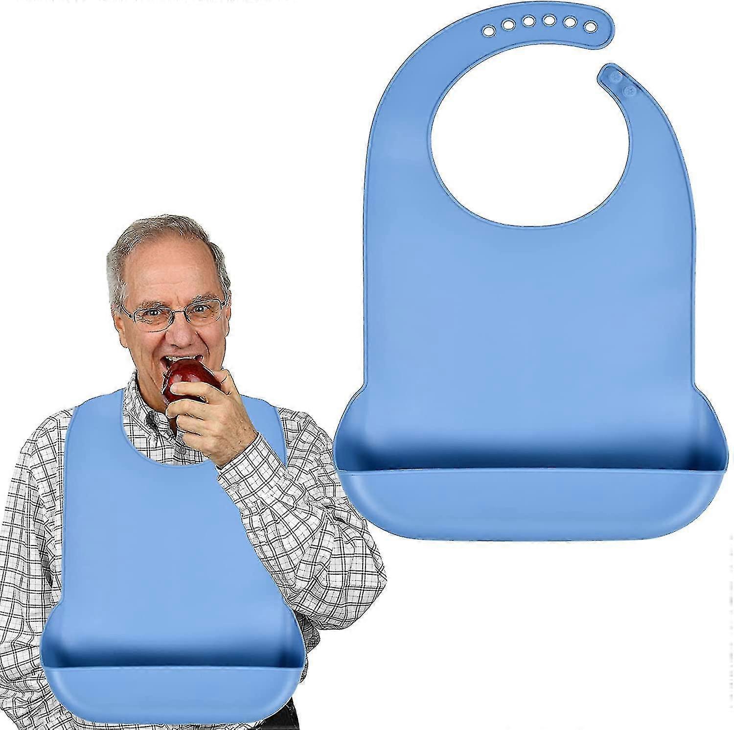 Pilk Adult Bibs, Silicone Bibs Food Crumb Catcher, Adjustable Adult Bibs For Men Wome