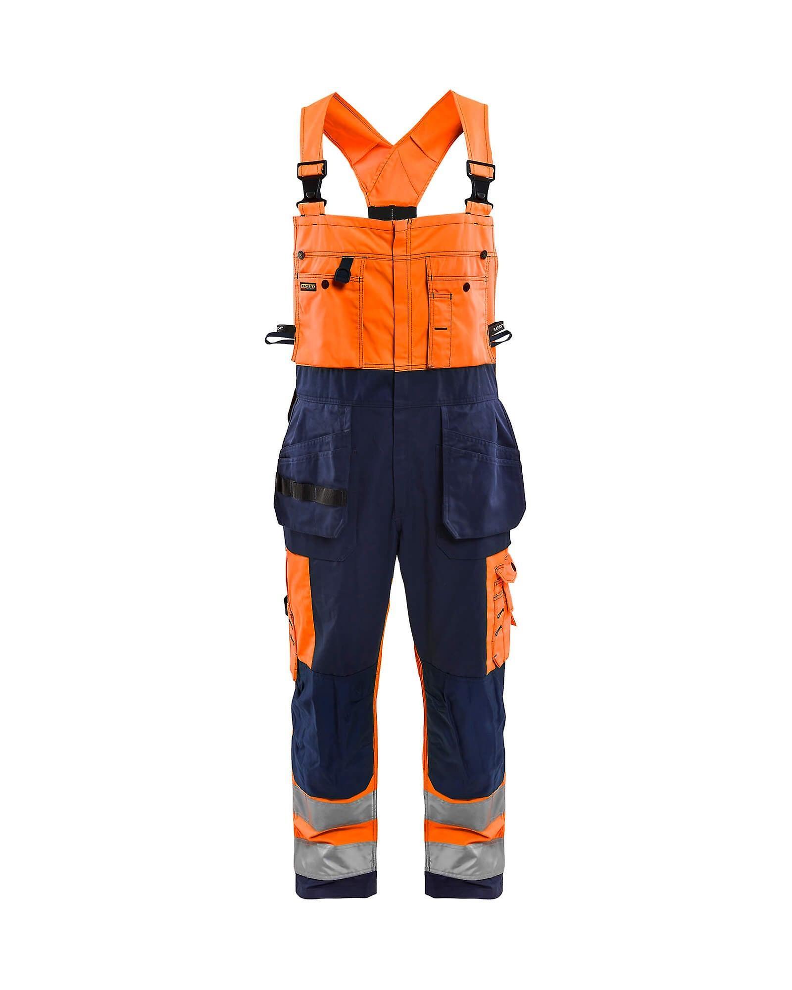 Blaklader 2603 hi-vis bib overalls - mens (26031860) Orange/navy blue 38r