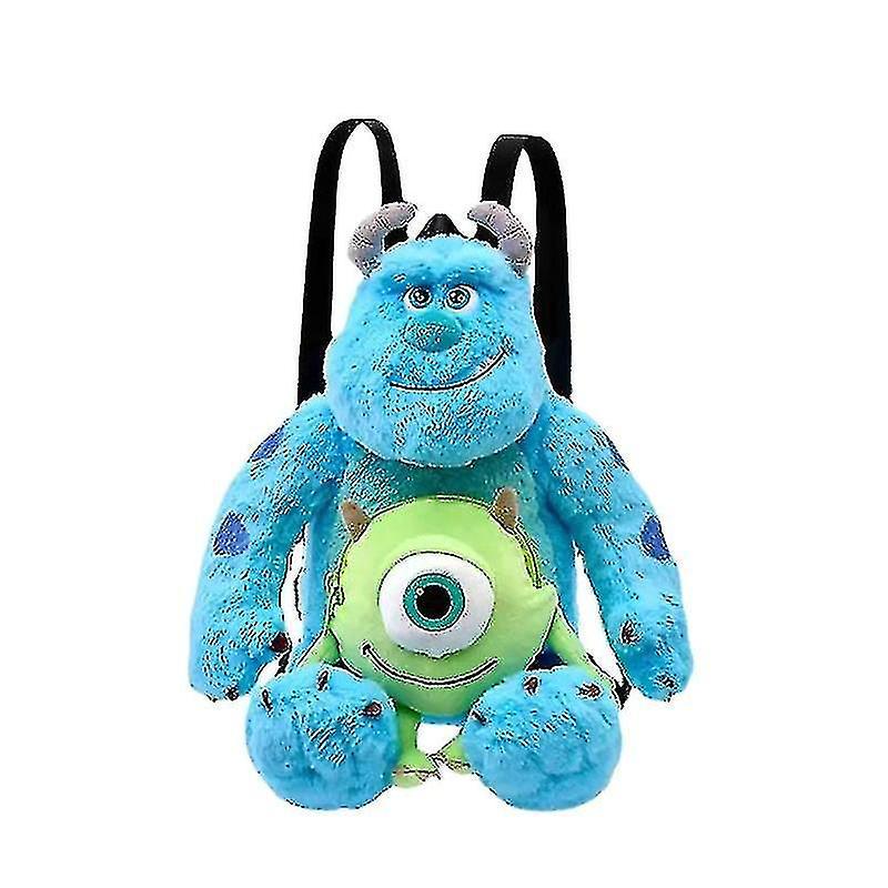 Zhenv Sully With Monsters Inc Mike Cosplay Double Strap Plush Backpack Anime Cartoon Sulley James P. Sullivan Bookbag