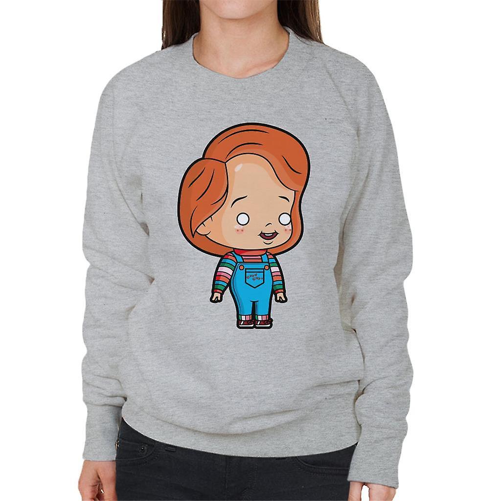 Chucky Cute Cartoon Women's Sweatshirt Heather Grey Small