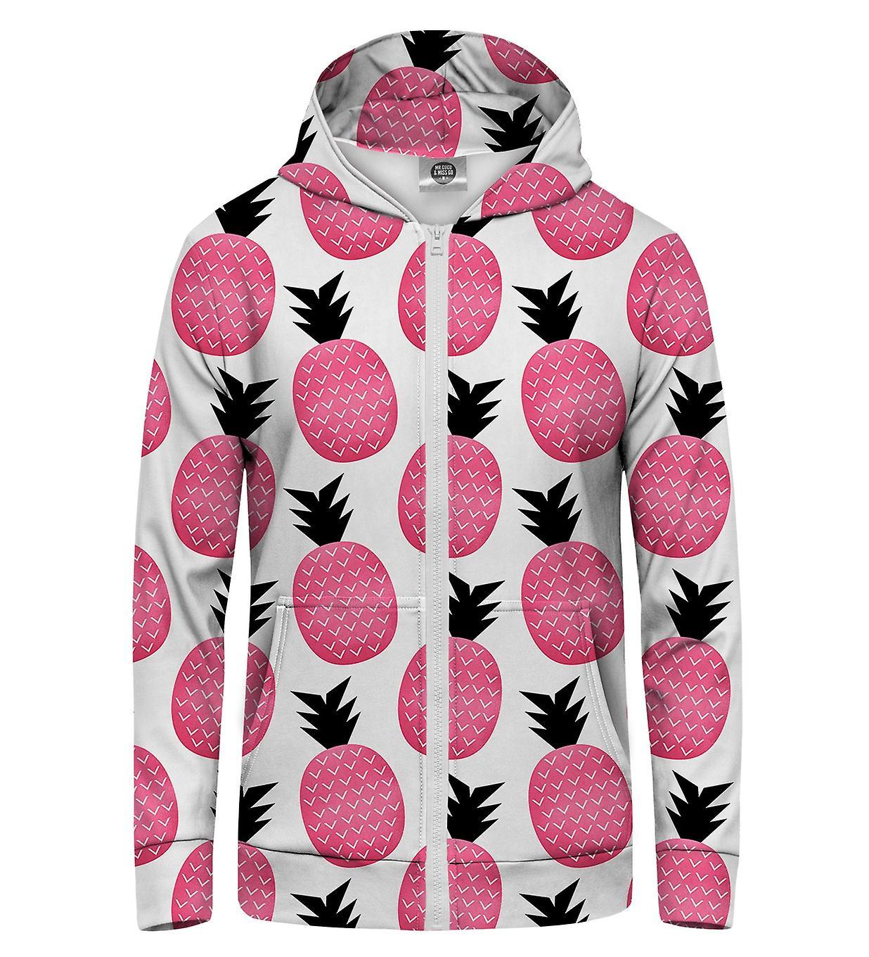 Mr Gugu & Miss Go Mr. GUGU & Miss GO Pink Pineapple Hoodie Kangaroo Zip Up XL