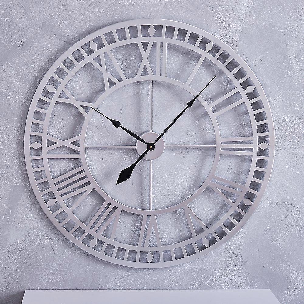 Living And Home 80CM Roman Numerals Metal Wall Clock