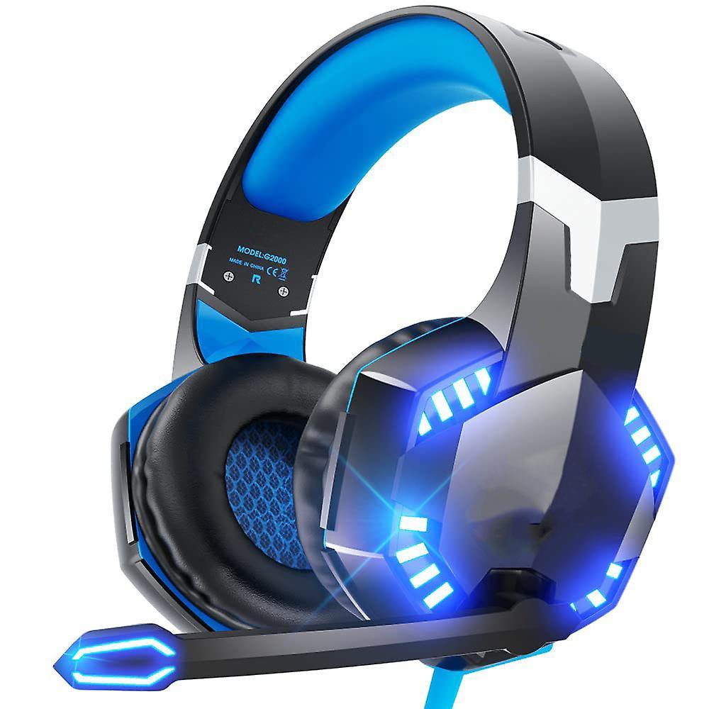 Wonderful Gaming Headset For Ps5 Ps4 Pc Xbox One, Surround Sound Over Ear Headphones With Mic, Led Light For Mac Laptop Sw