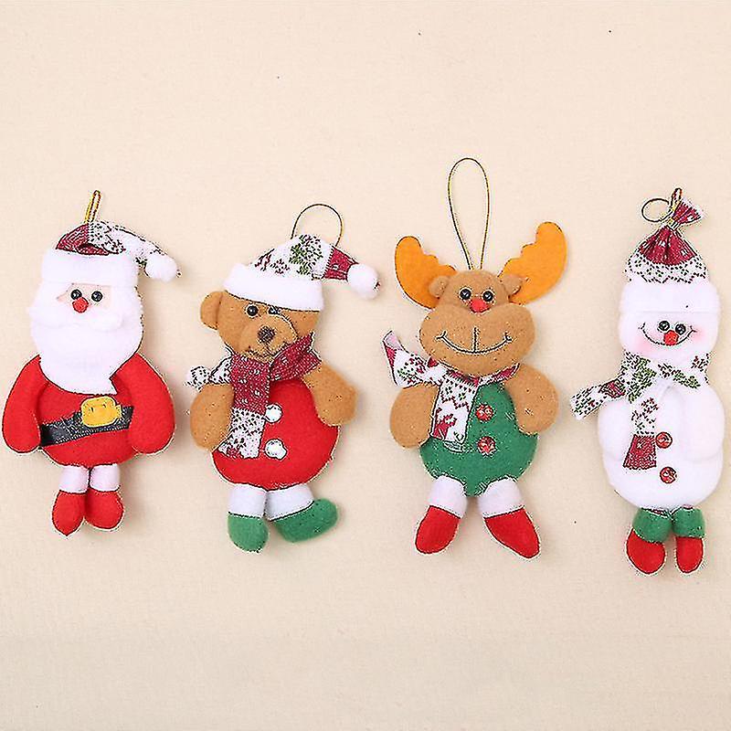 Tianzun Christmas Ornaments, 4pcs Christmas Tree Decorations Xmas Tree Hanging Santa Claus