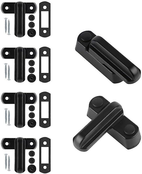 Wenkeay Sash Jammer Additional Window Lock, 4 Aluminum Alloy Window Door Locks With 8x Screws, Home Safety, Child Safety, Black