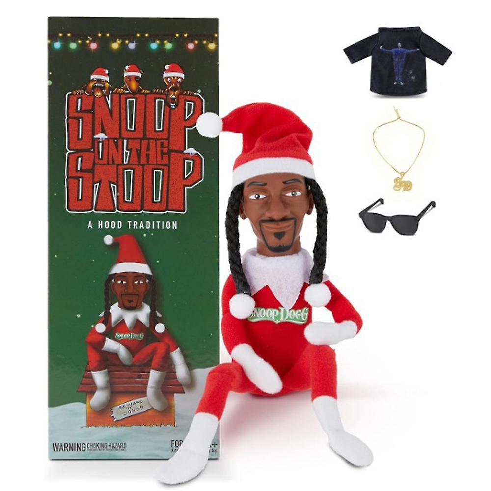 Waytogo Snoop Dogg Snoop On A Stoop Hip Hop Lovers Christmas Xmas Elf Doll,small Plush Toys Shelf Decoration Decors, Includes Accessories B