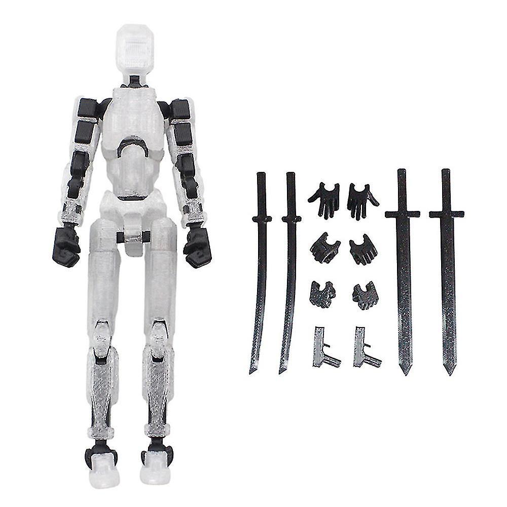 Aswei T13 Action Figure Titan 13 Action Figure Robot Action Figure3D Printed Action Black Transparent