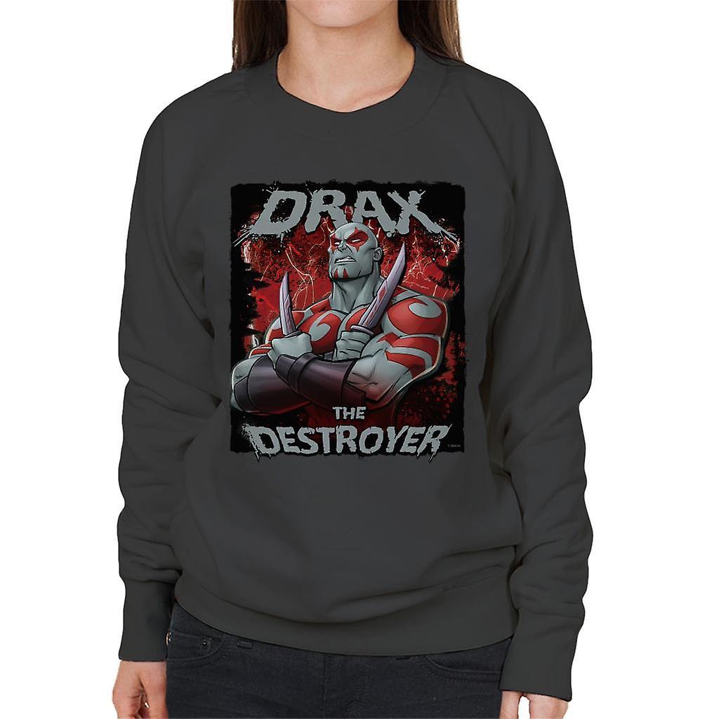 Marvel Guardians Of The Galaxy Knife Pose Drax Women's Sweatshirt Charcoal Medium