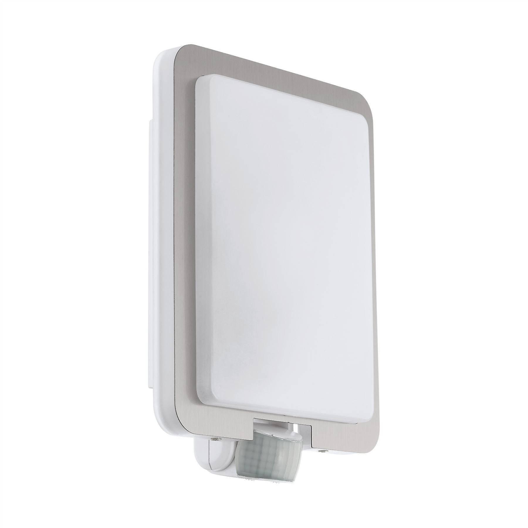 Eglo Lighting Mussotto 1 Light Outdoor Flush Wall Light with PIR Motion Sensor Stainless Steel, White IP44, E27