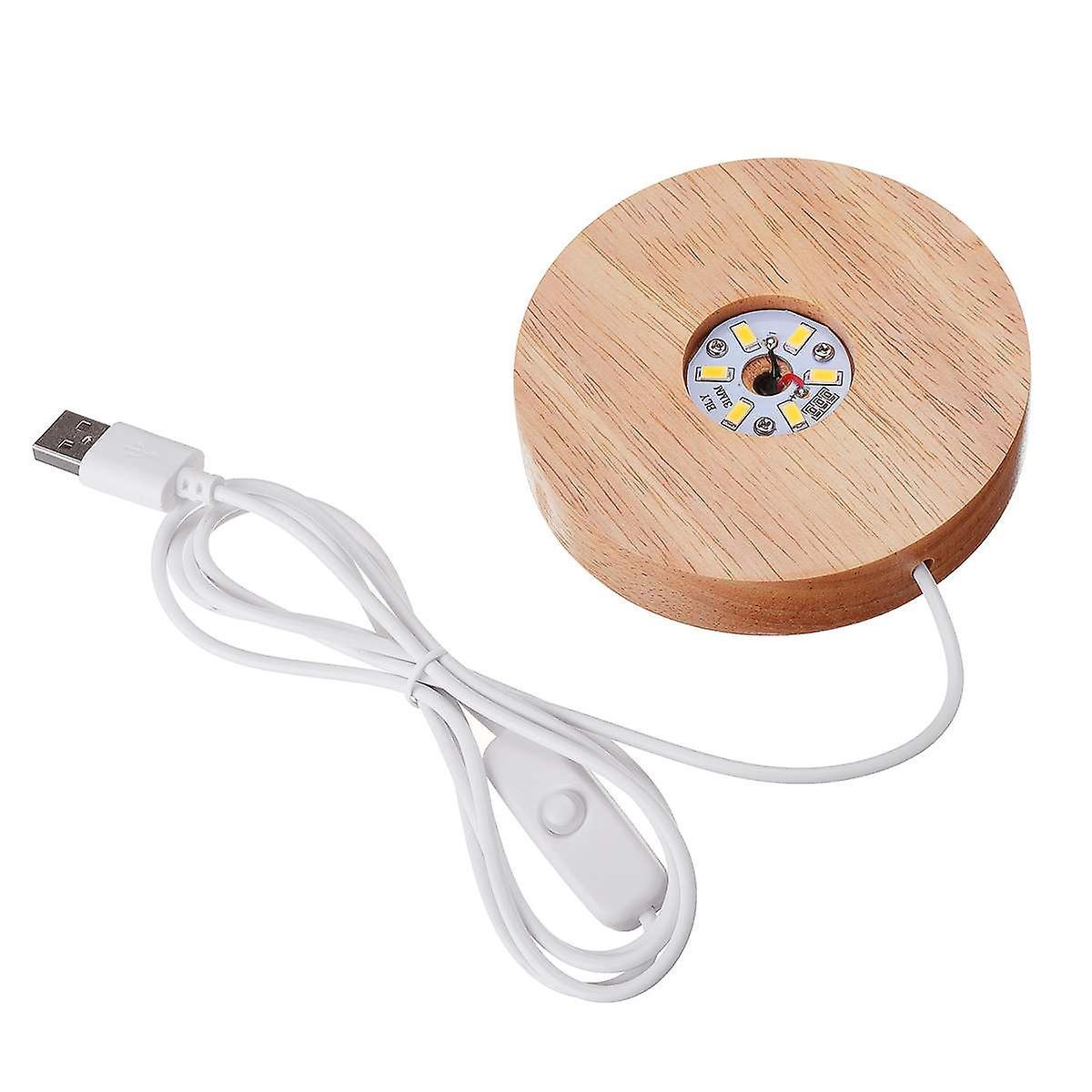 Slowmoose Wood Color Base, White And Warm Light Rechargeable Remote Control Led warm light 52mm