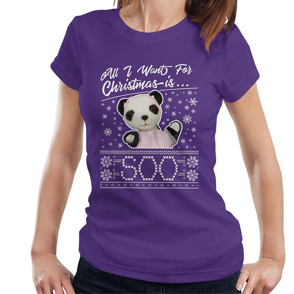 Sooty Christmas All I Want For Christmas Is Soo Women's T-Shirt Purple Large