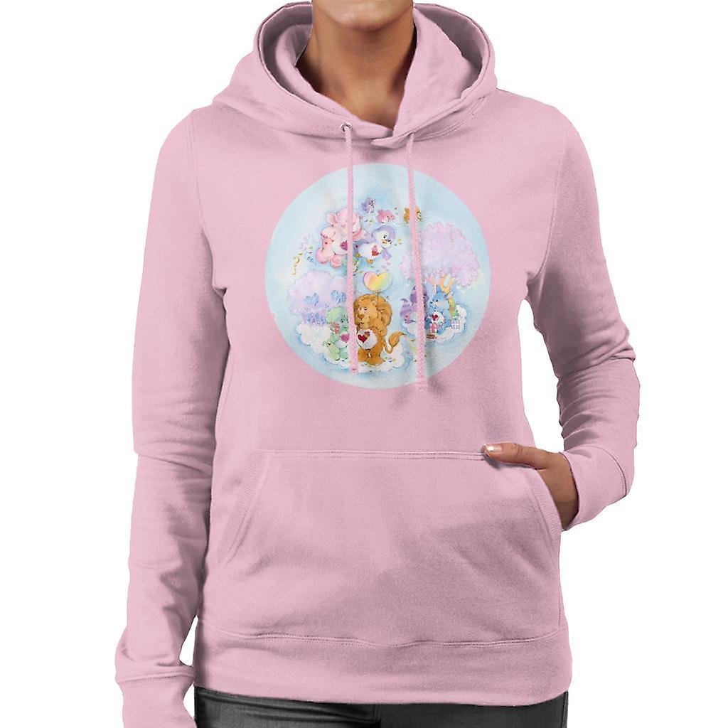 Care Bears Brave Heart Lion Pink Trees Women's Hooded Sweatshirt Light Pink Small