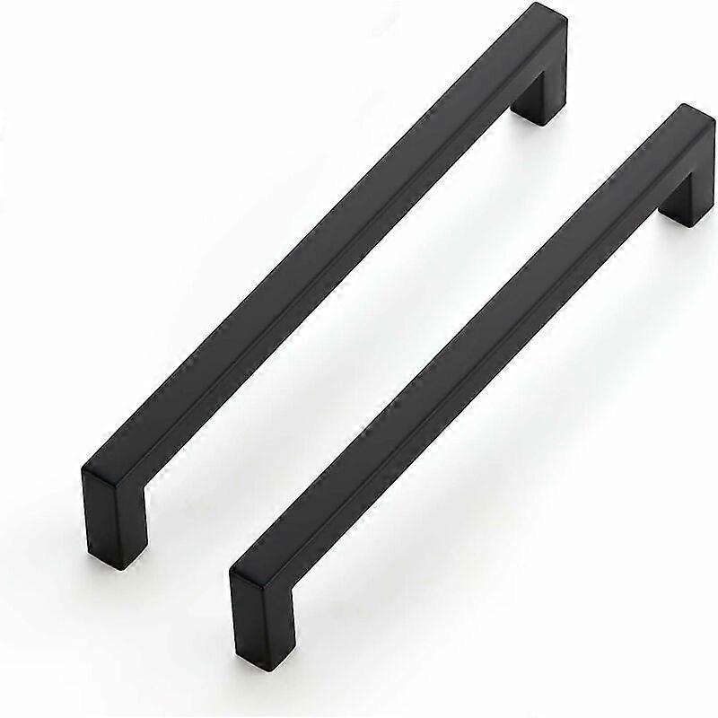 Szsljsm 10 Pack 192mm Black Furniture Handles for Kitchen Cabinets, Stainless Steel Drawer Pulls, Black Door Handles for Kitchen Cabinets