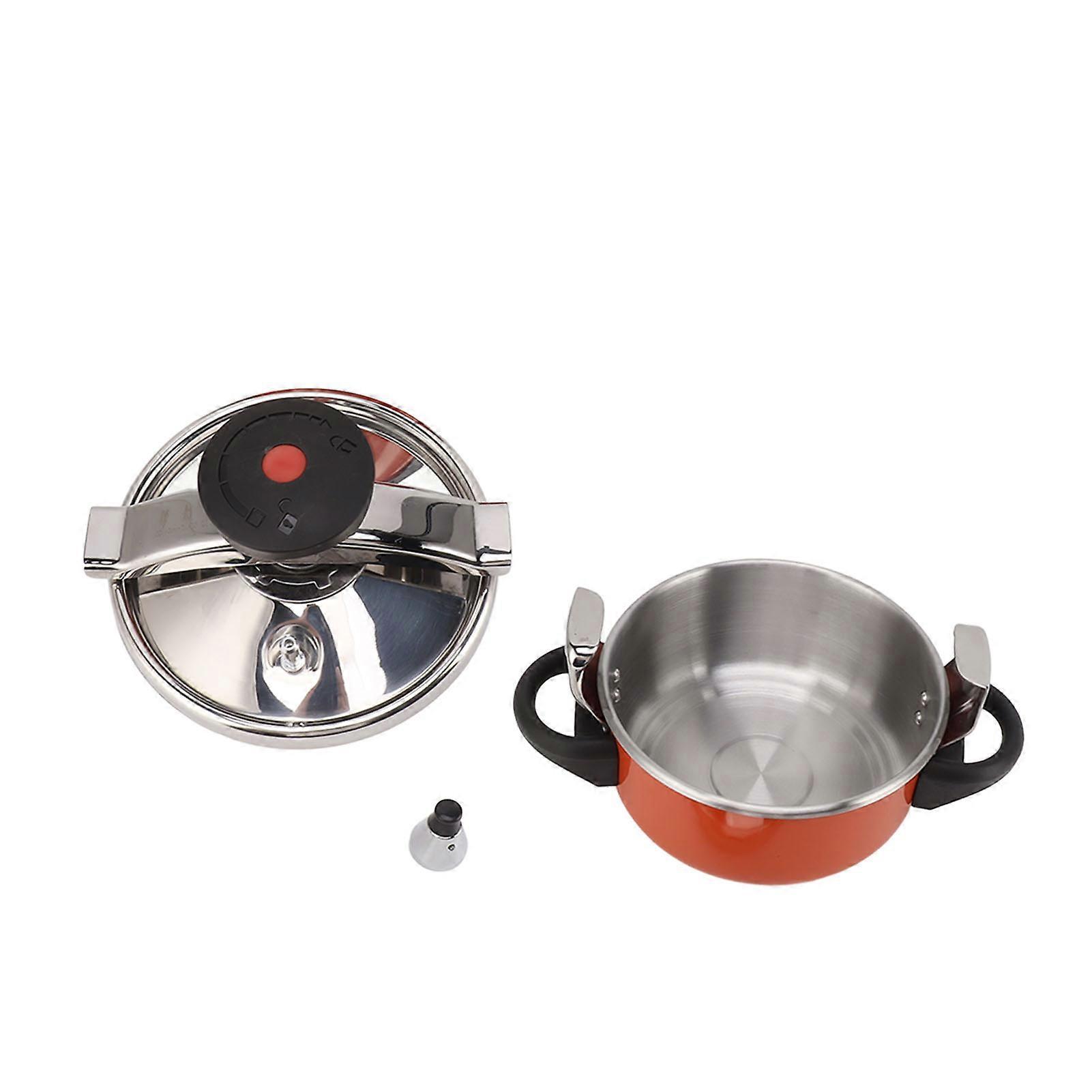 Aespa 2L 2 Liter Stainless Steel Mini Pressure Cooker Canner Double Bottom Pressure Cooker for Gas Stoves Induction Stoves