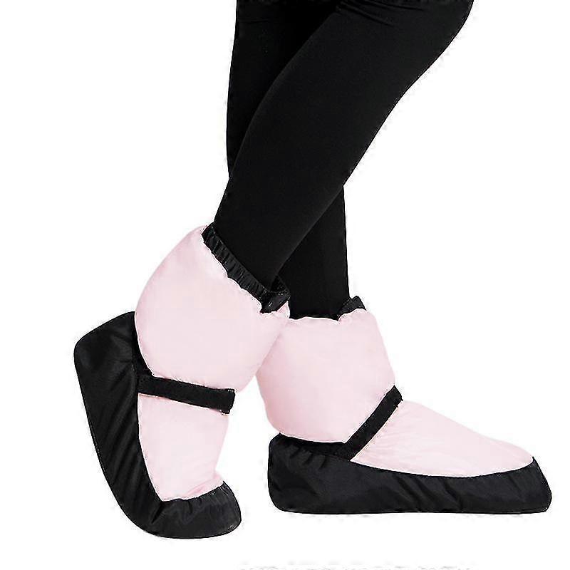 Seenlin Warm Ballet Dance Shoes Women's Padded Short Exercise Boots Cotton Shoes PINK 38-39