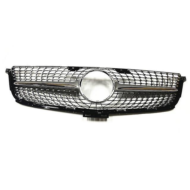 Auto Parts Front Racing Grill Grille For Mercedes Benz W166 Ml 2012-2015 Diamond Style Black Ml300 Ml320 Ml350 Ml400 Upper Bumper Hood Mesh Silver