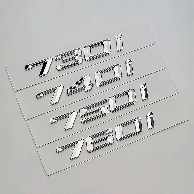 Hikig 3d Abs Chrome Logo 730i 740i 750i 760i Emblem Car Badge Trunk Decal For Bmw 730i 740i 750i 760i Lettering Stikcers Accessories