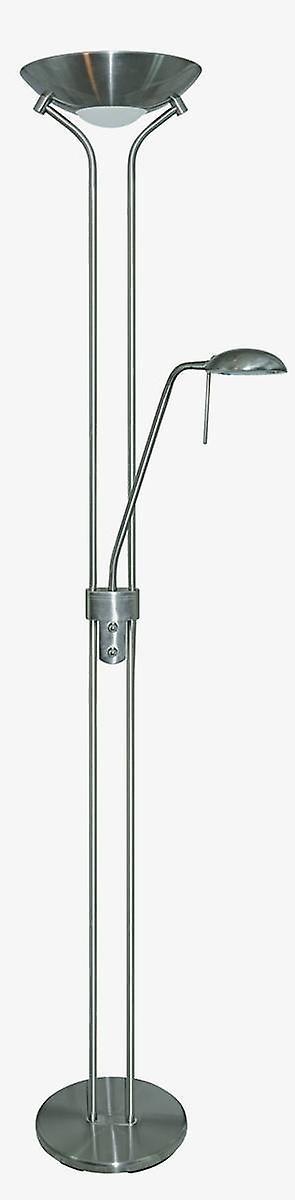 Searchlight Lighting 2 Light Mother and Child Floor Lamp Uplighter Satin Silver, G9