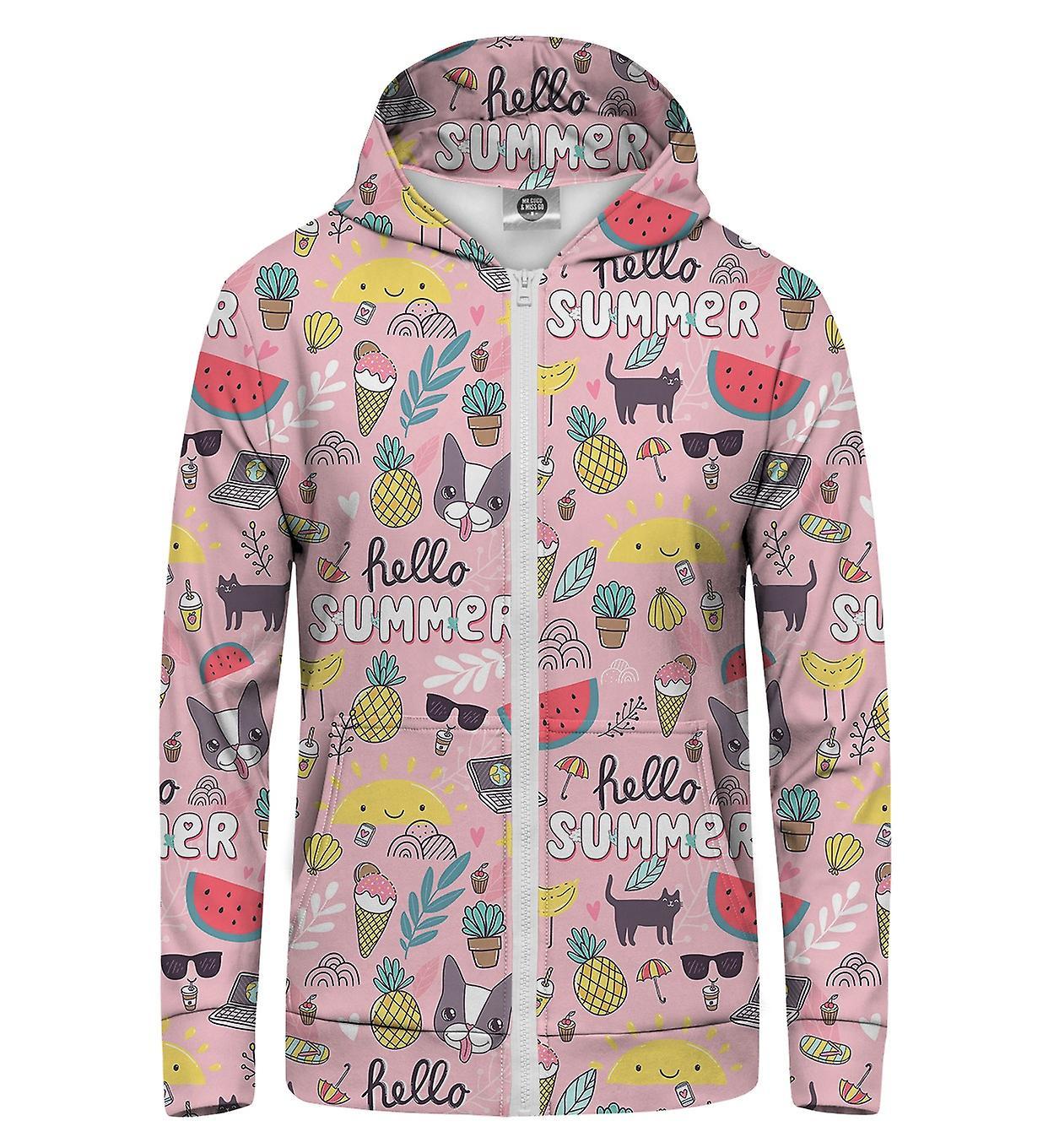 Mr Gugu & Miss Go Mr. GUGU & Miss GO Sweet Summer Hoodie Kangaroo Zip Up pink XL