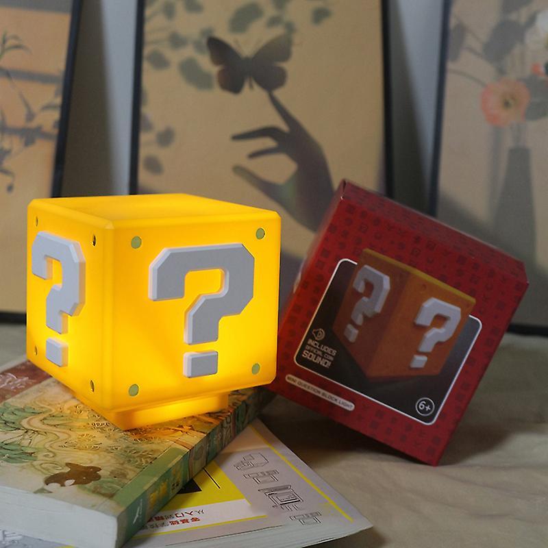 Unbrand Super Mario Led Question Mark Brick Night Light Usb Charging Desk Lamp Light Yellow