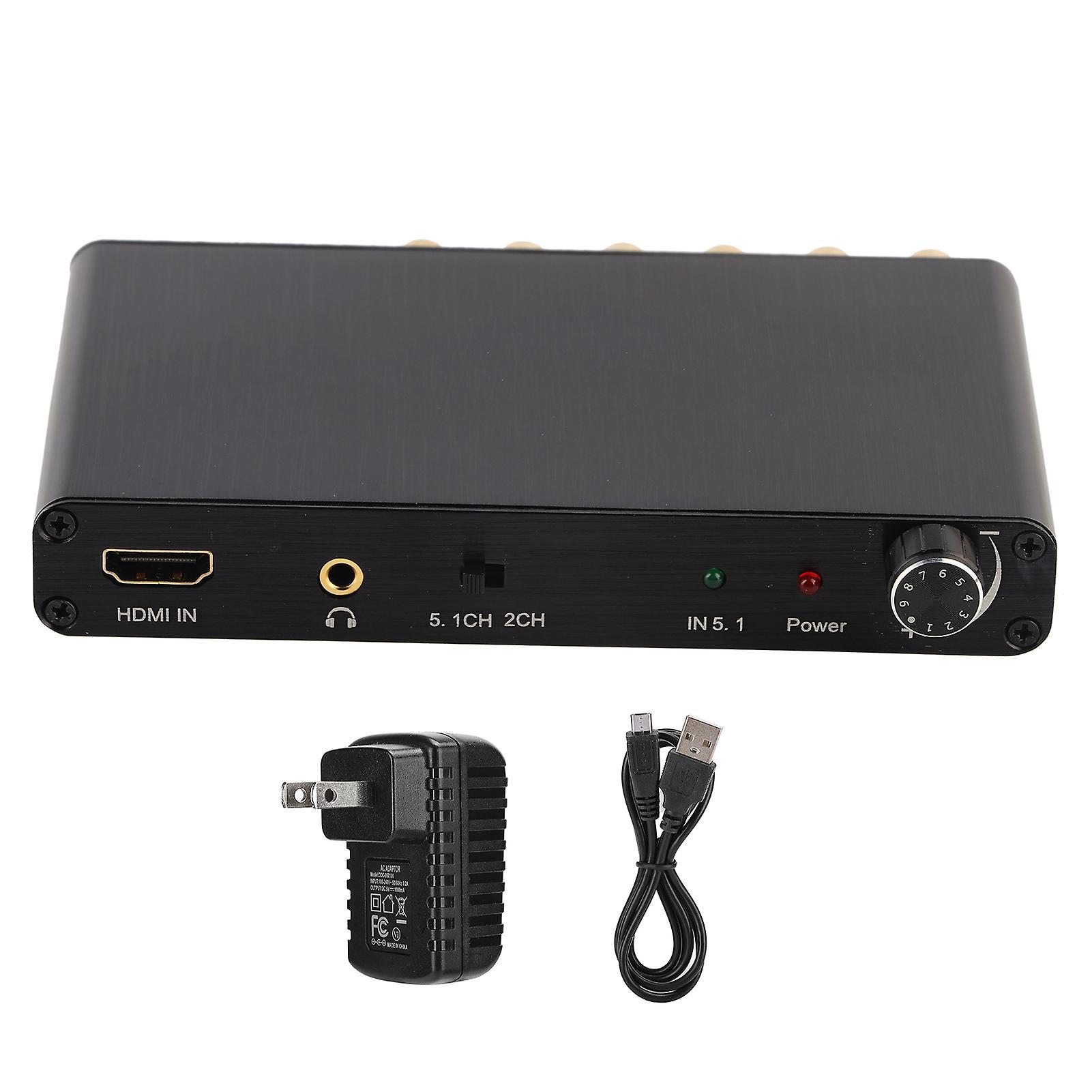 HDMI Audio Converter HDMI 5.1 to Analog Audio Decoder Converter Adapter - 4K 3D (Black, US)