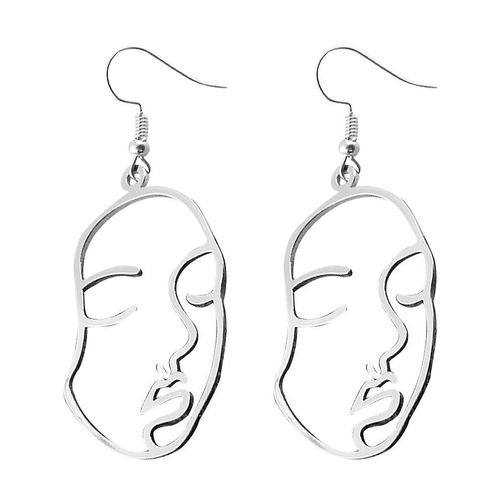 Tuelaly Creative Women Hollow Out Face Dangle Hook Earrings Statement Party Jewelry Gift 1