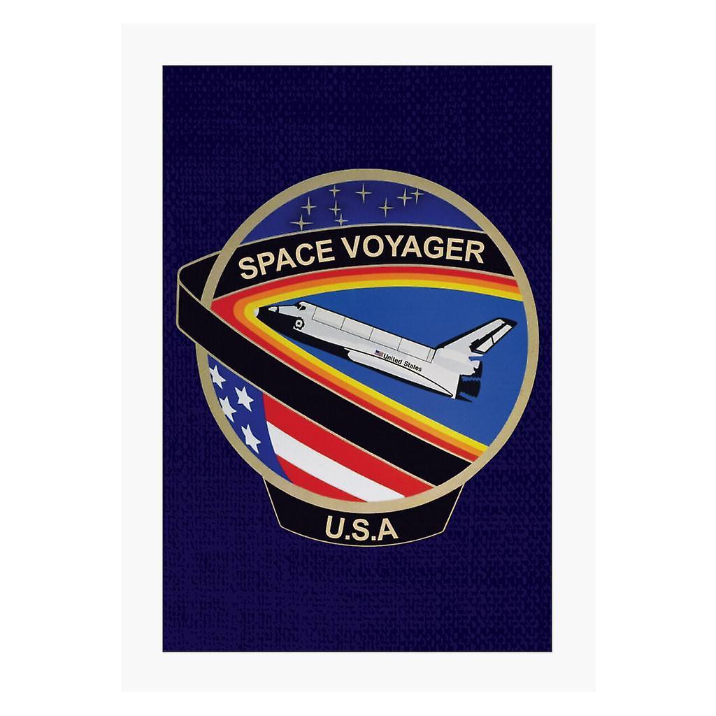 NASA STS 61C Space Shuttle Columbia Mission Patch A4 Print Navy Blue 21cm x 29.7cm